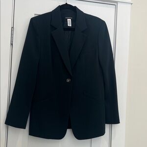 Jones New York Green Single-Button Notch Lapel Blazer